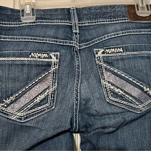 BKE Blue Jeans with Silver Glitter Accents